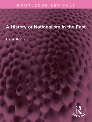 cover image of A History of Nationalism in the East